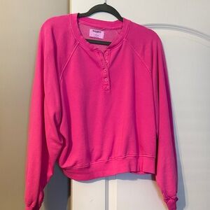 Old Navy Fuchsia Henley Sweatshirt